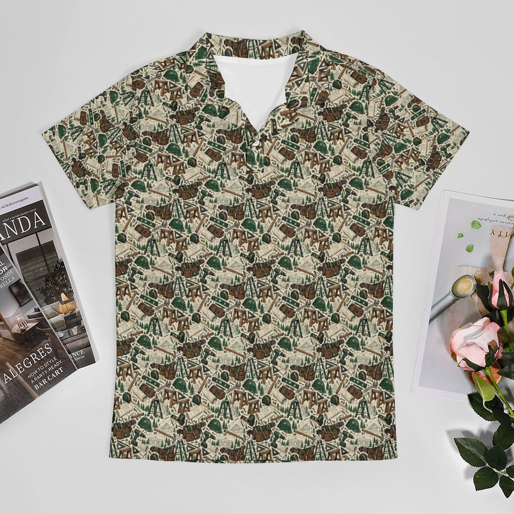 Contractor Shirt UPF50+ Cooling Polyester Men's POLO T-shirt(All-Over Printing)
