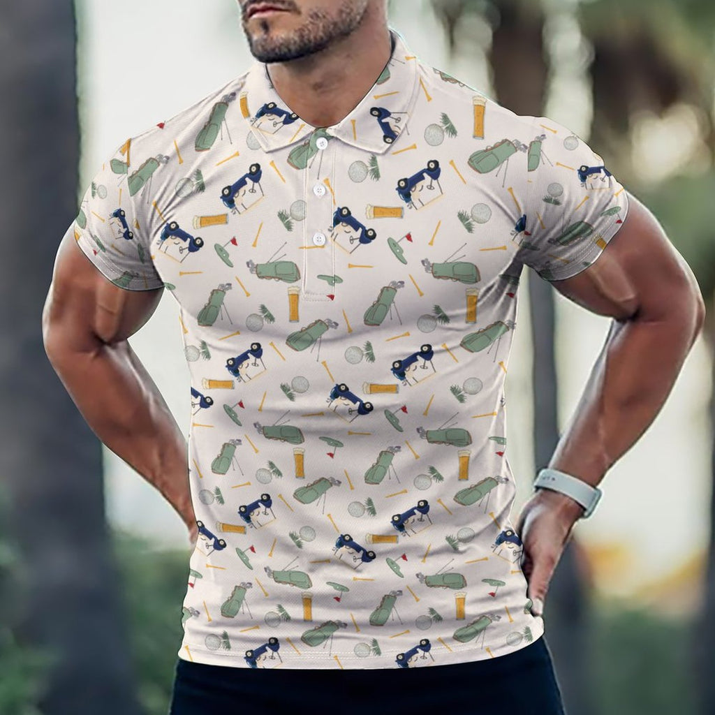 Vintage Golf Men's POLO Shirt(All-Over Printing)
