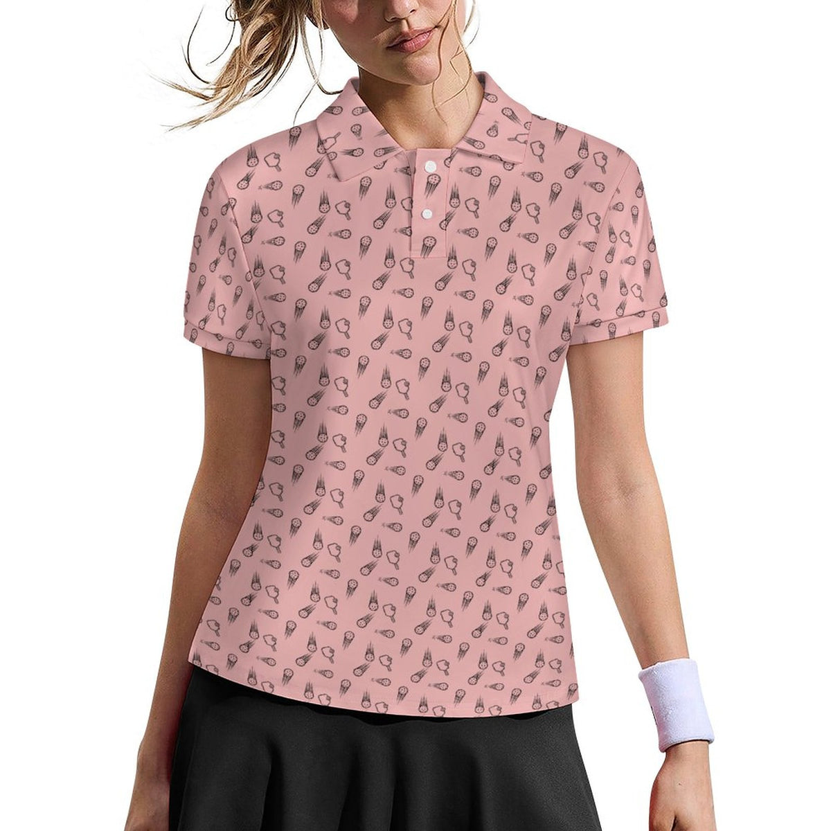 Women's Pickleball shirt  2-Button POLO Shirt(All-Over Printing)