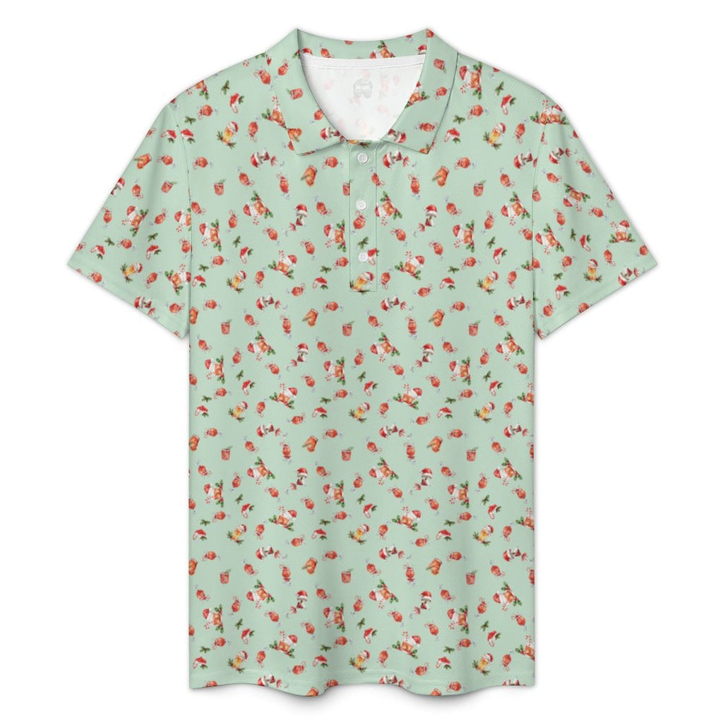 Men's  Christmas Shirt Cocktails POLO Shirt(All-Over Printing)