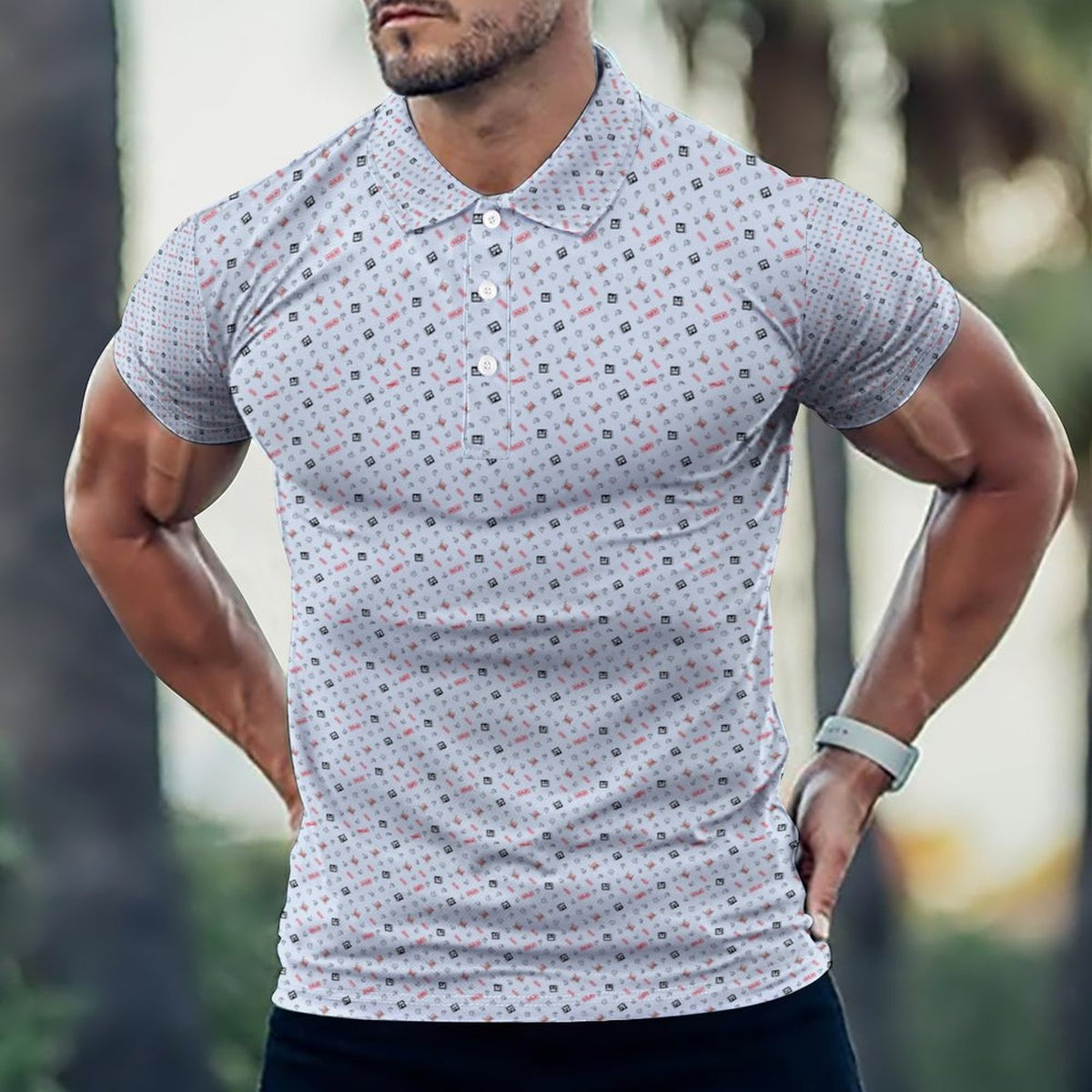 Realtor Sold Shirt Golf PoloRealtors, Stand out at showings, open houses and closings in this iconic golf polo featuring a bold real estate pattern.