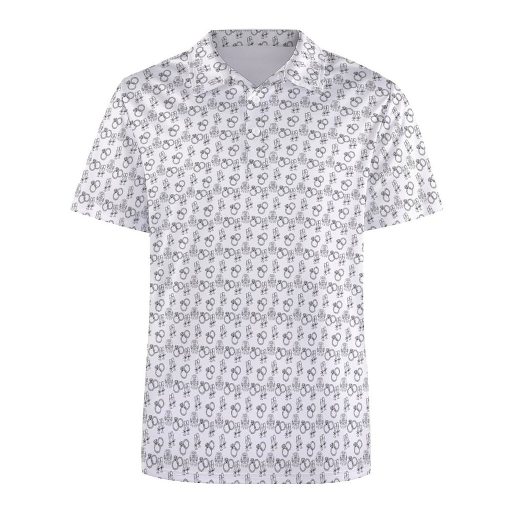 Groom Polo Shirts with All-Over printing Design Straight