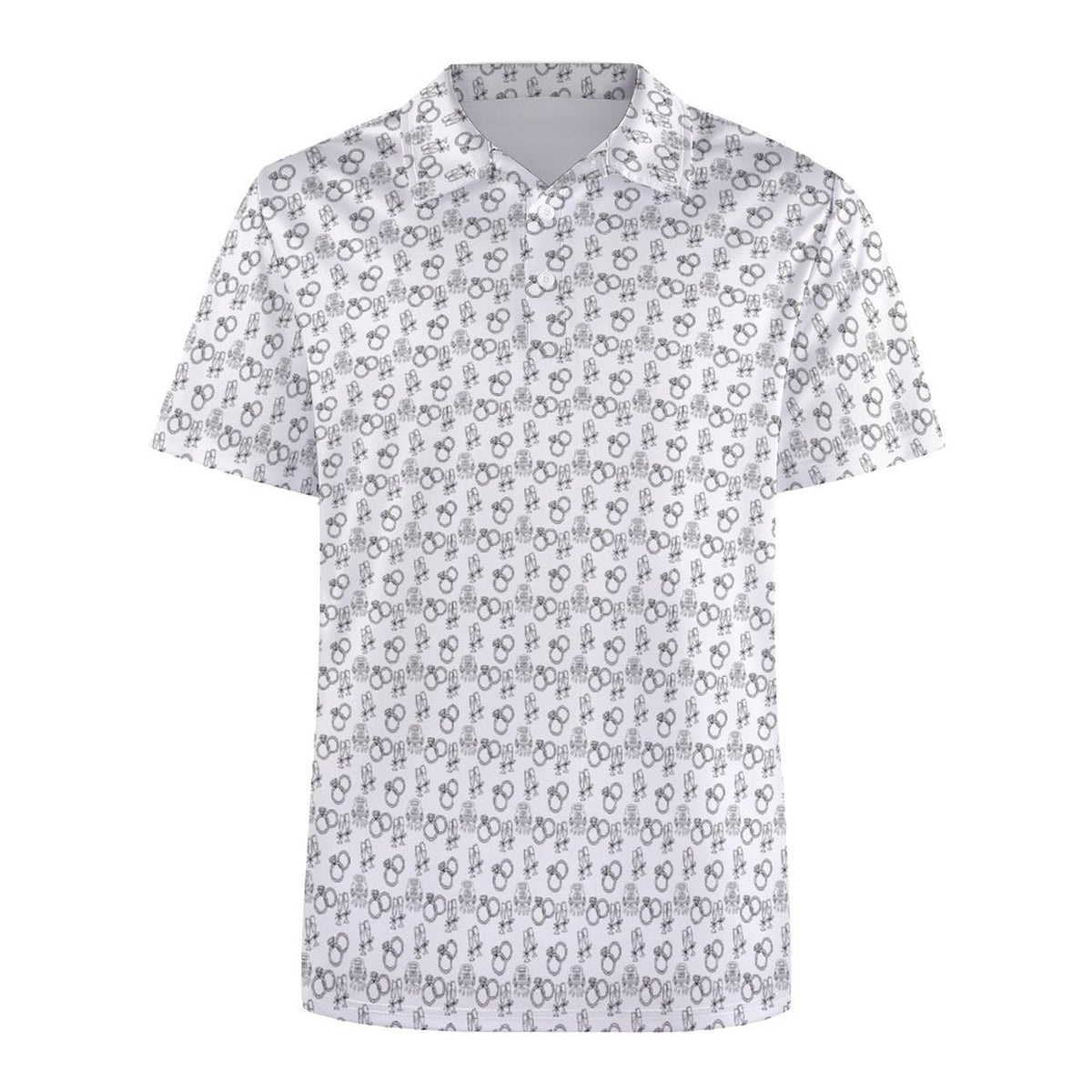 Groom Polo Shirts with All-Over printing Design Straight