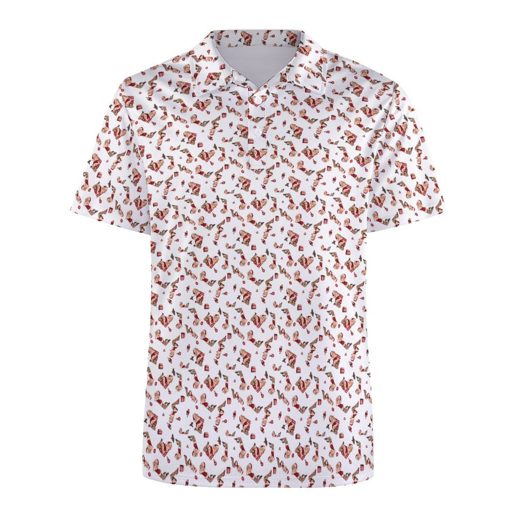 Christmas shirt Mrs. Claus Pinup Polo Shirts with All-Over printing Design Straight
