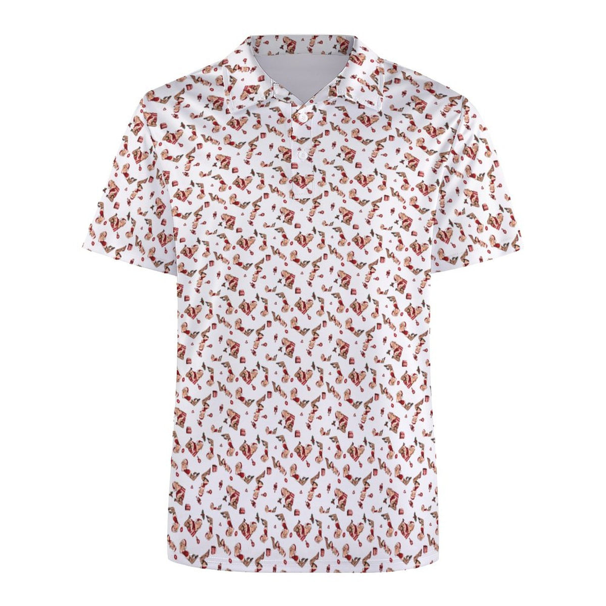 Christmas shirt Mrs. Claus Pinup Polo Shirts with All-Over printing Design Straight