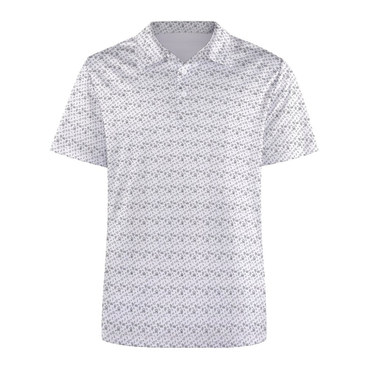 Black and white Fireman Polo Shirts with All-Over printing Design Straight