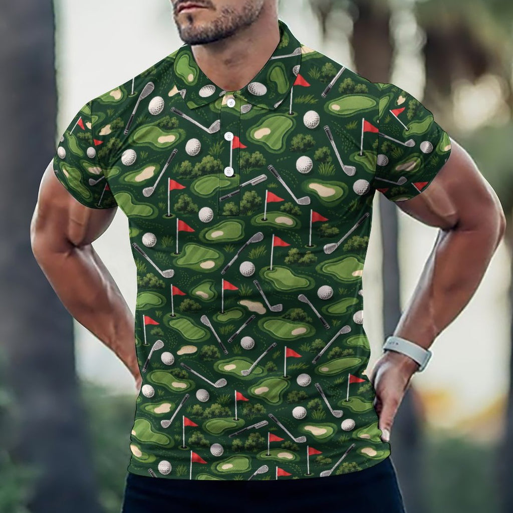 Men's Golf POLO Shirt(All-Over Printing)