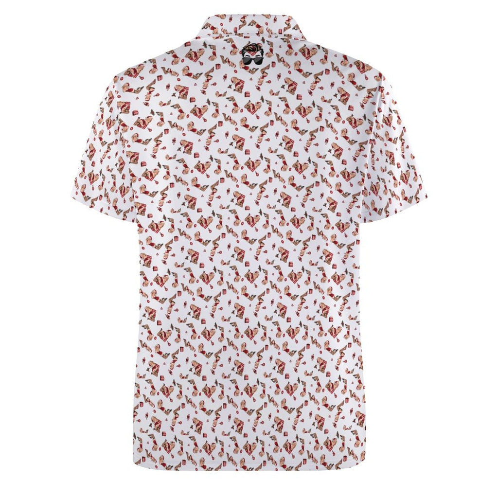 Christmas shirt Mrs. Claus Pinup Polo Shirts with All-Over printing Design Straight
