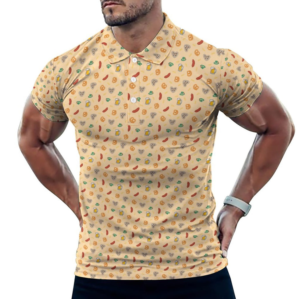 Oktoberfest Golf Polo Shirt with All-Over printing Design Straight