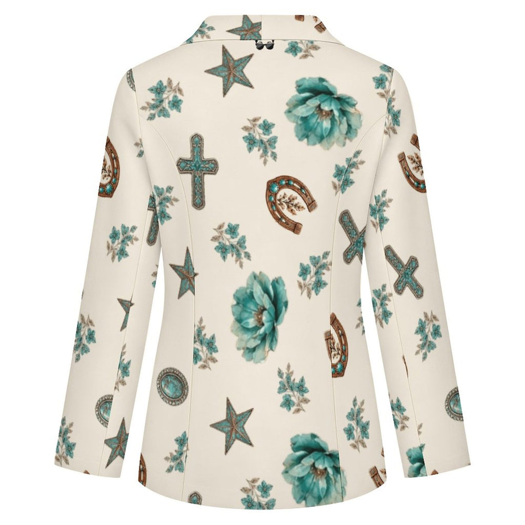 Women's Chic Western Wear Casual Lapel Blazer(All-Over Printing)