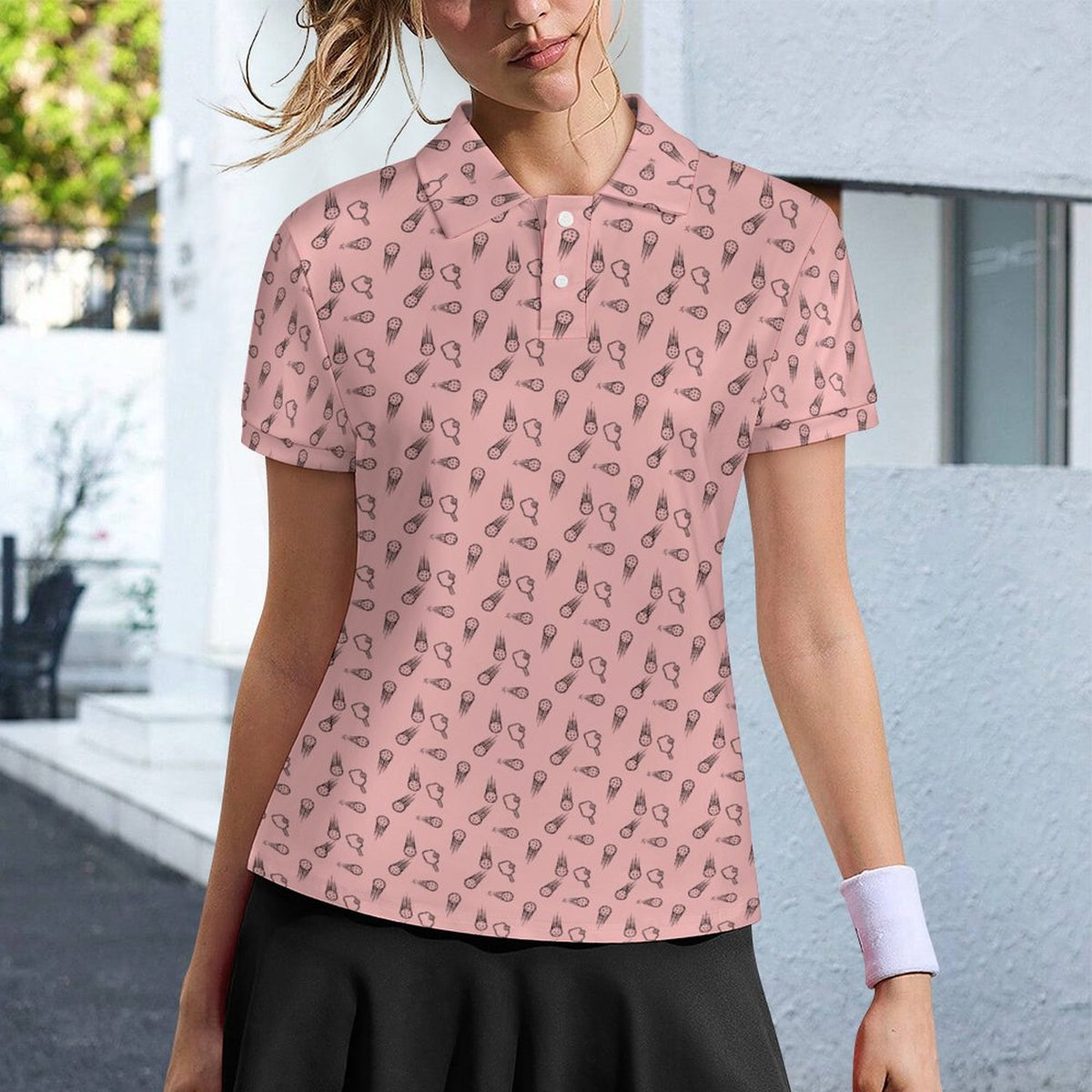Women's Pickleball shirt  2-Button POLO Shirt(All-Over Printing)