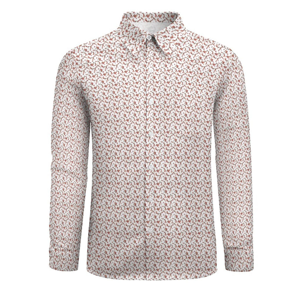 Mrs. Claus Pinup Girl Casual Long-Sleeve Christmas Shirt for Men(All-Over Printing)