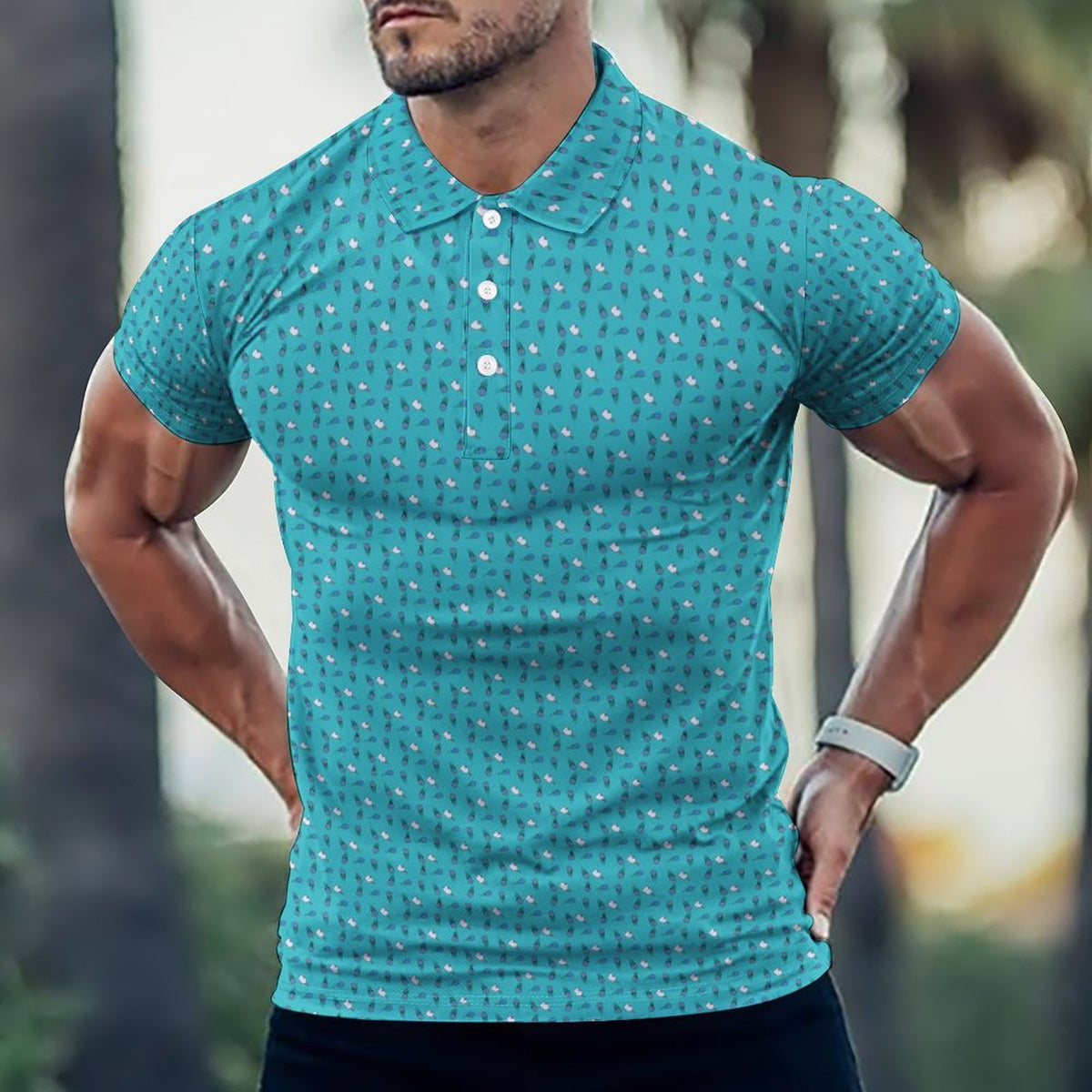 Men's Pickleball. POLO Shirt(All-Over Printing)