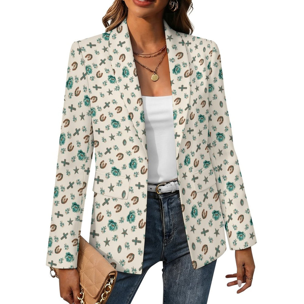 Women's Chic Western Casual Lapel Blazer(All-Over Printing)