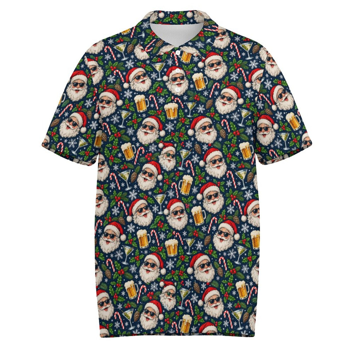 Men's Christmas Polo jolly old Saint Nick Quick Dry POLO Shirt(All-Over Printing)