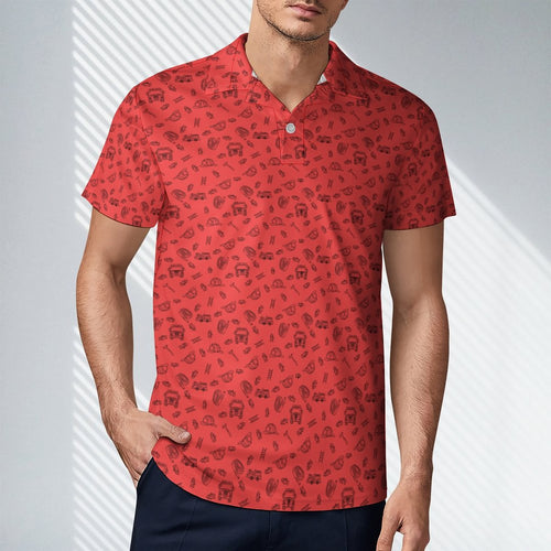 Fireman UPF50+ Mens Cooling Polyester Men's POLO T-shirt(All-Over Printing)