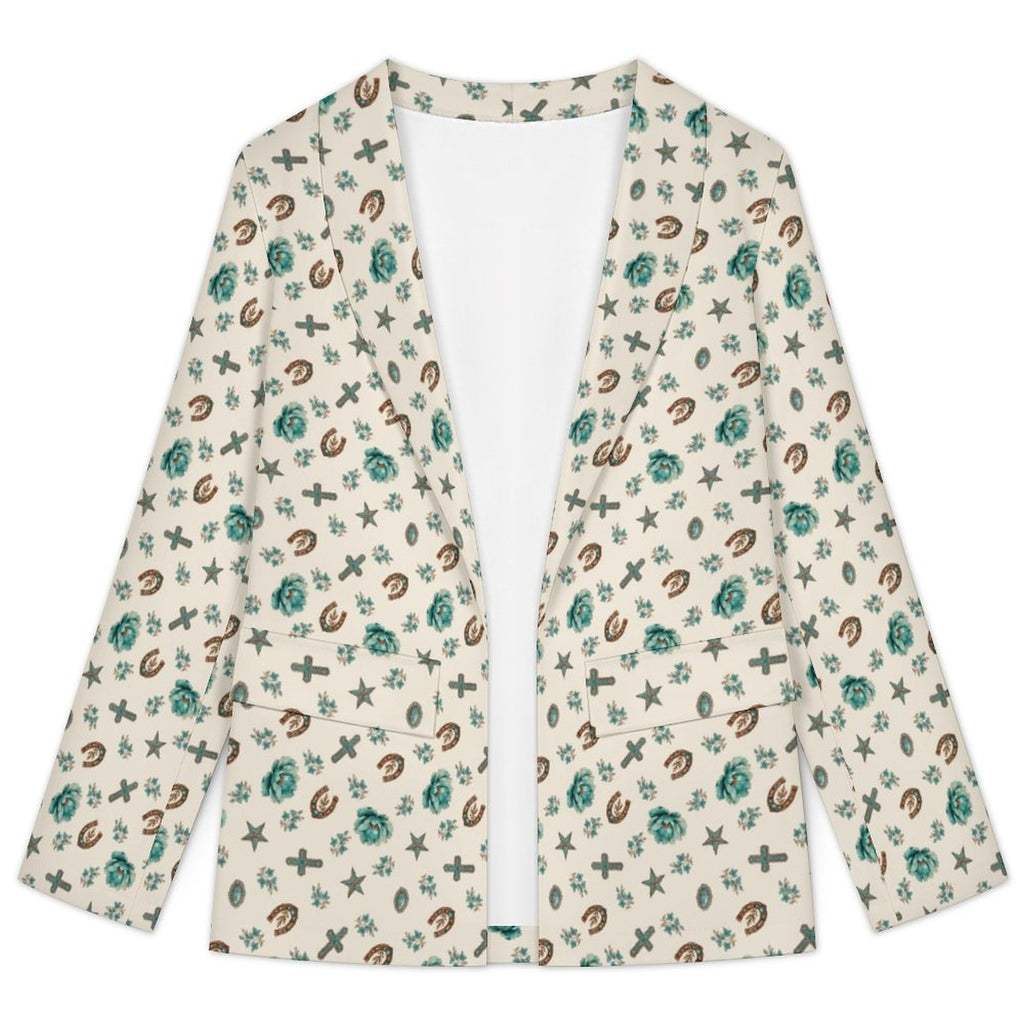 Women's Chic Western Casual Lapel Blazer(All-Over Printing)