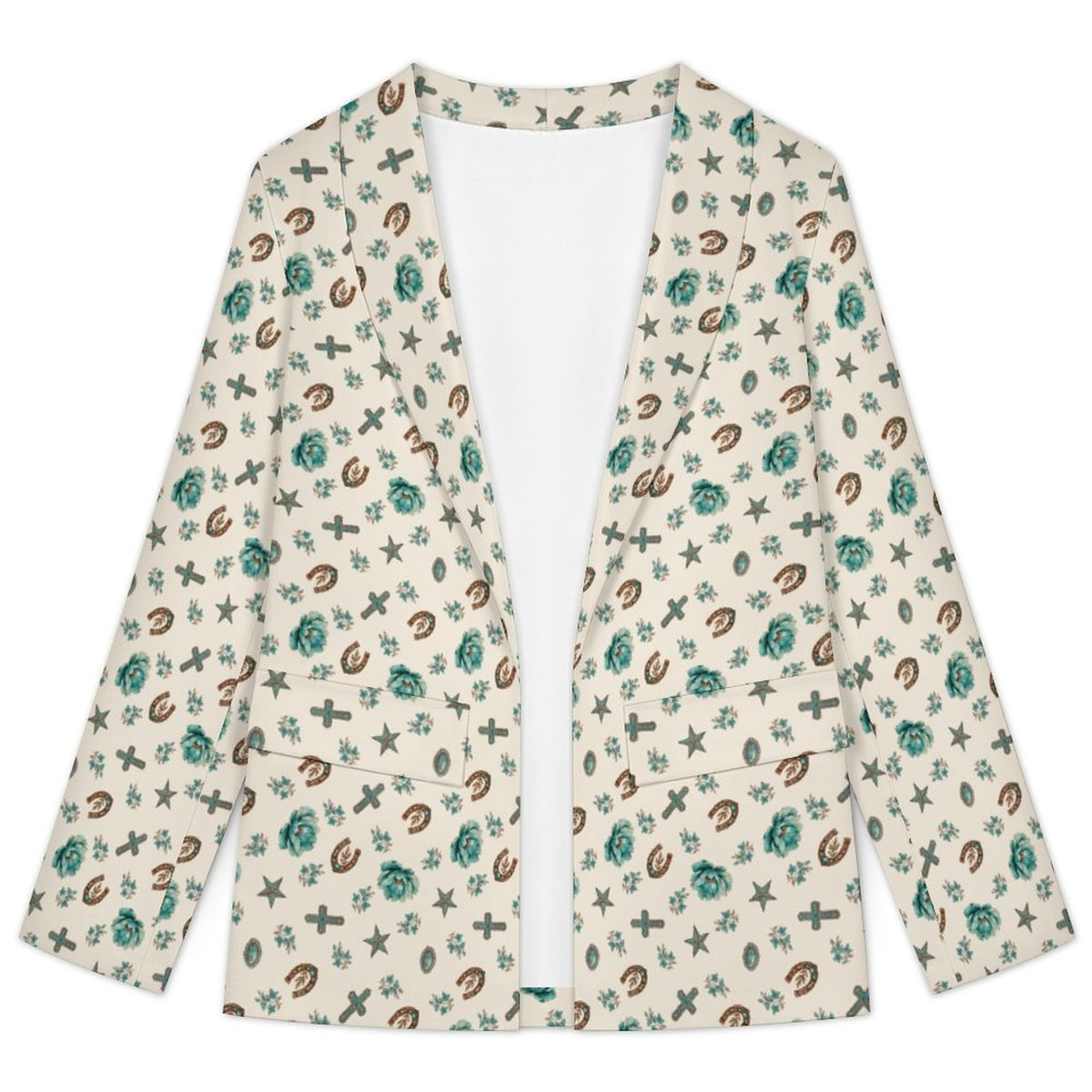 Women's Chic Western Casual Lapel Blazer(All-Over Printing)