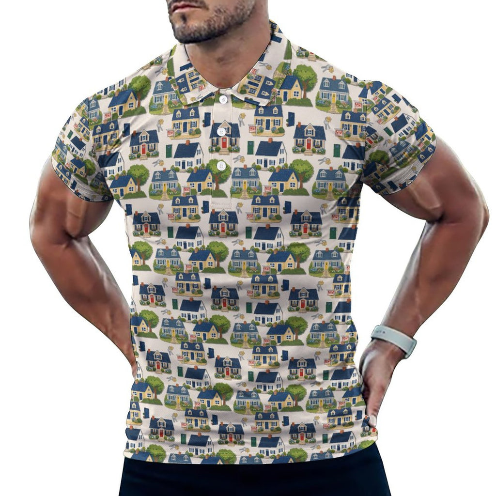 Men's Realtor POLO Shirt Stand out at showings, open houses and closings in this iconic golf polo featuring a bold real estate pattern.