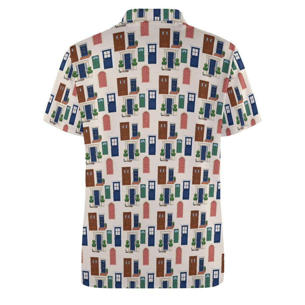 Realtor Shirt  Doors Polo Stand out at showings, open houses and closings in this iconic golf polo featuring a bold real estate pattern.