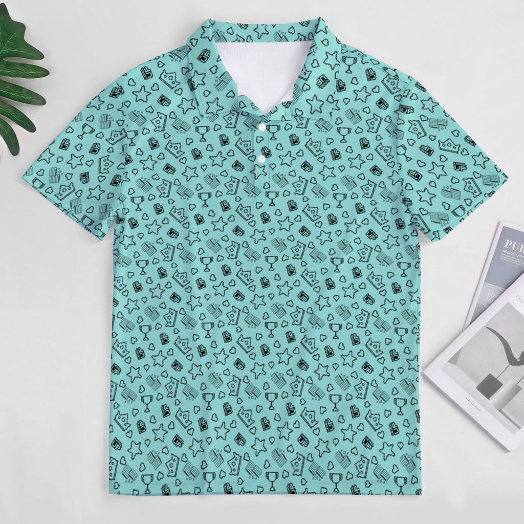 Arcade Gamer Polo Shirts with All-Over printing Design Straight
