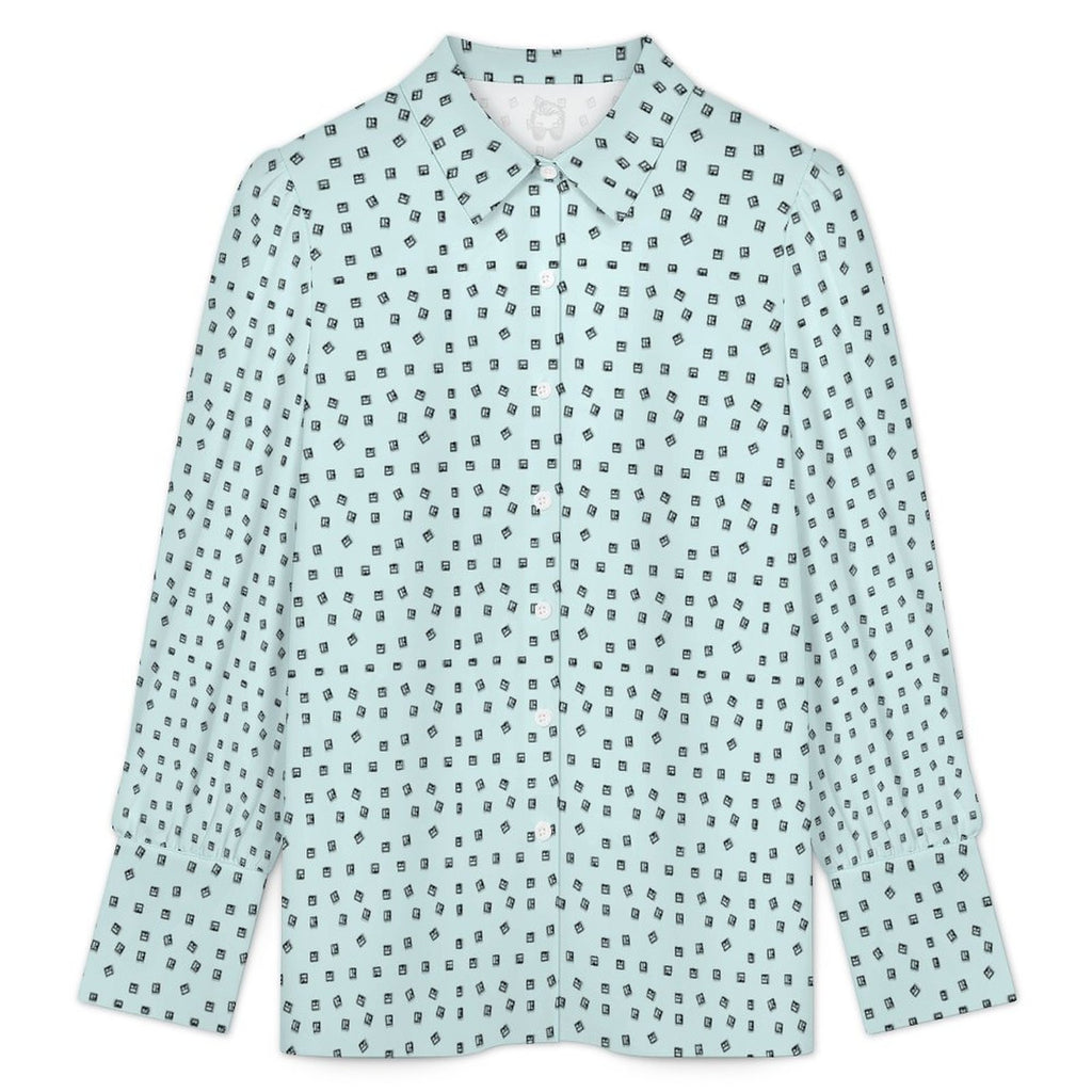 Women's Satin Lantern Sleeve Realtor Long Sleeve Blouse Stand out at showings, open houses and closings in this men’s Realtor silk blouse featuring a bold real estate pattern.