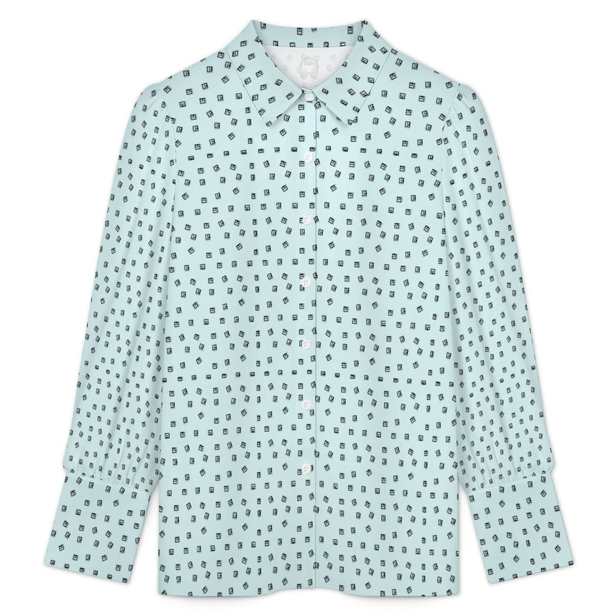 Women's Satin Lantern Sleeve Realtor Long Sleeve Blouse Stand out at showings, open houses and closings in this men’s Realtor silk blouse featuring a bold real estate pattern.