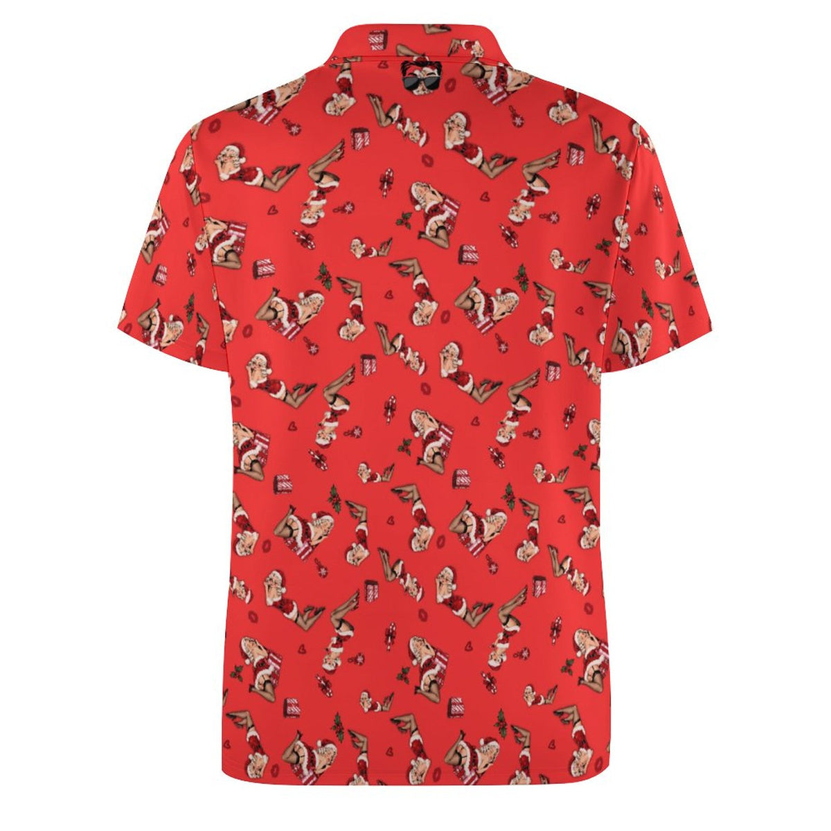Christmas Shirt Mrs. Claus Pinup Naught  Polo Shirts with All-Over printing Design Straight