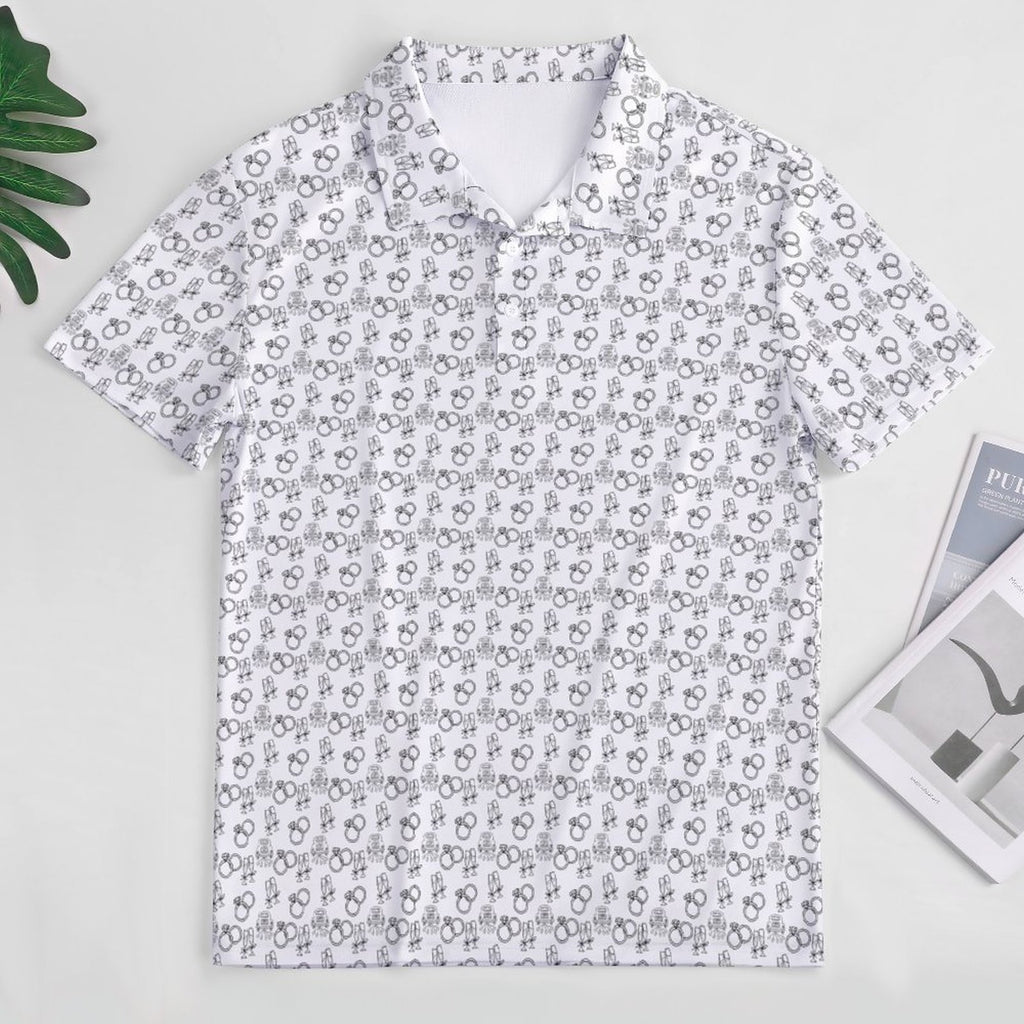 Groom Polo Shirts with All-Over printing Design Straight