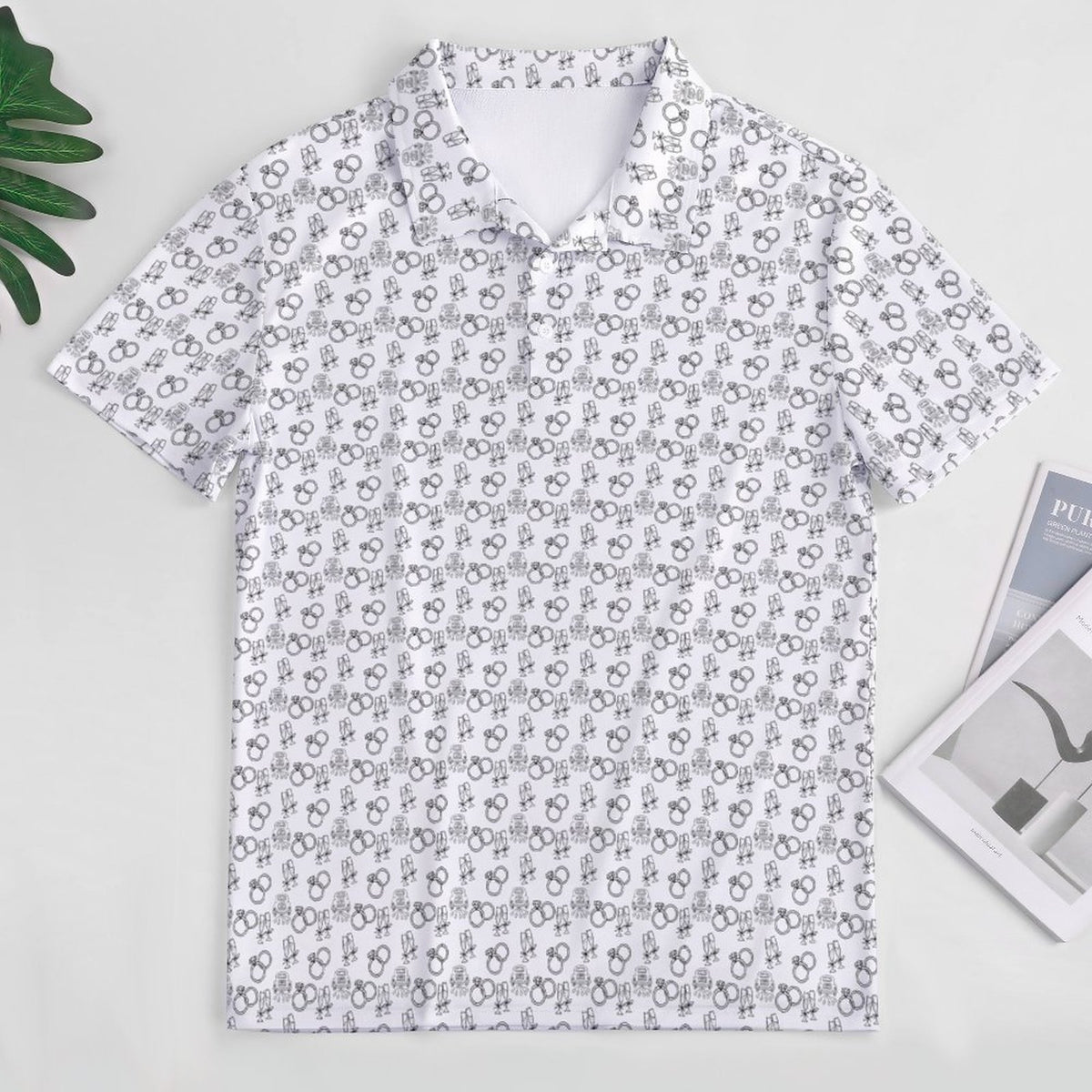 Groom Polo Shirts with All-Over printing Design Straight