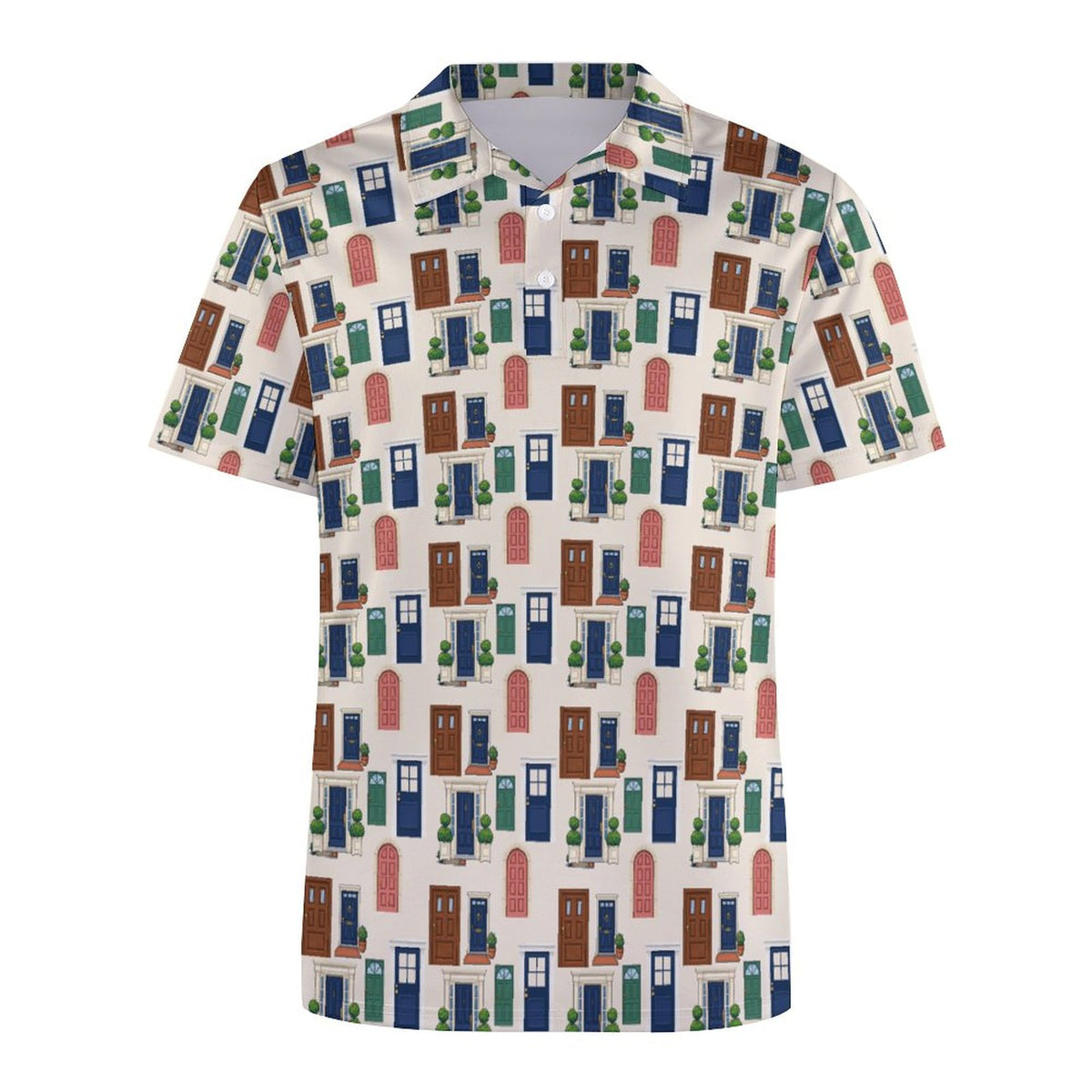 Realtor Shirt  Doors Polo Stand out at showings, open houses and closings in this iconic golf polo featuring a bold real estate pattern.