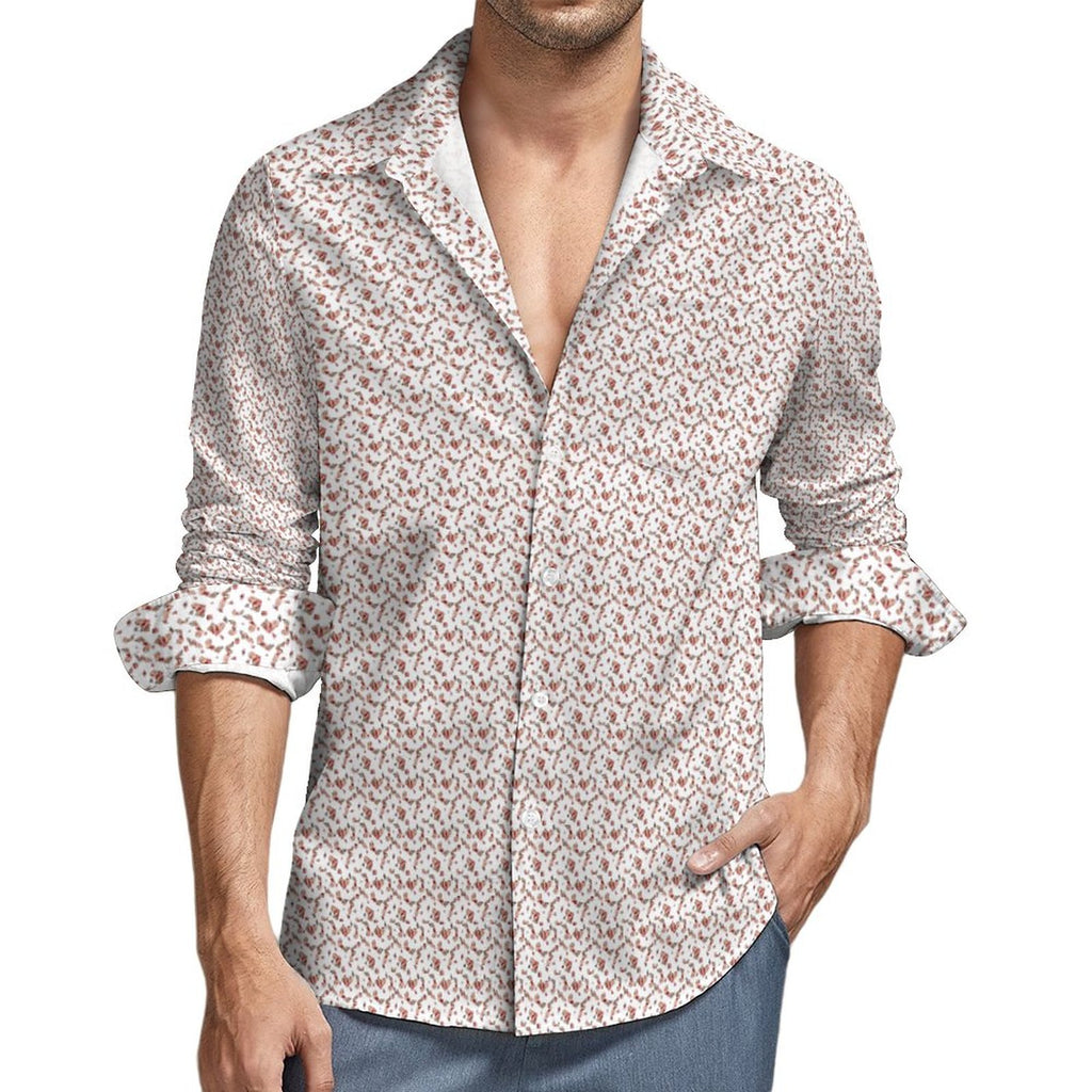 Mrs. Claus Pinup Girl Casual Long-Sleeve Christmas Shirt for Men(All-Over Printing)