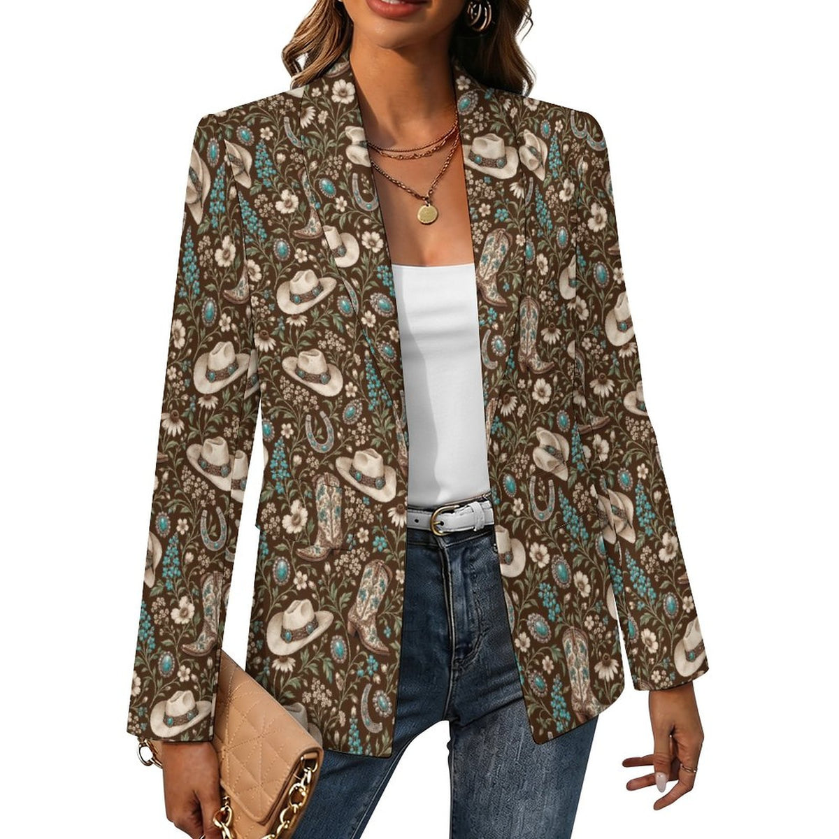 Women's Elegant Western Blazer(All-Over Printing)