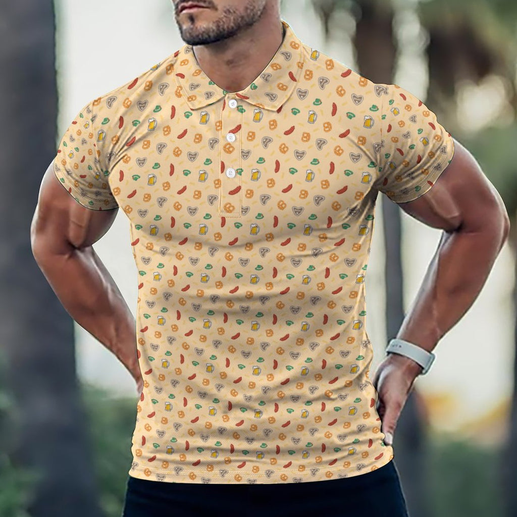 Oktoberfest Golf Polo Shirt with All-Over printing Design Straight