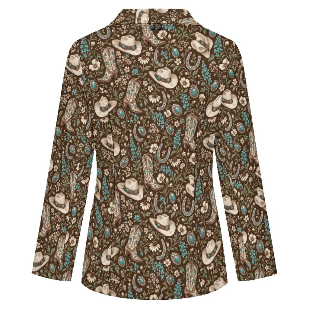 Women's Elegant Western Blazer(All-Over Printing)