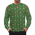 Ugly Christmas Sweater Tipsy Santa Oversized Thick Pullover Sweater(All-Over Printing)