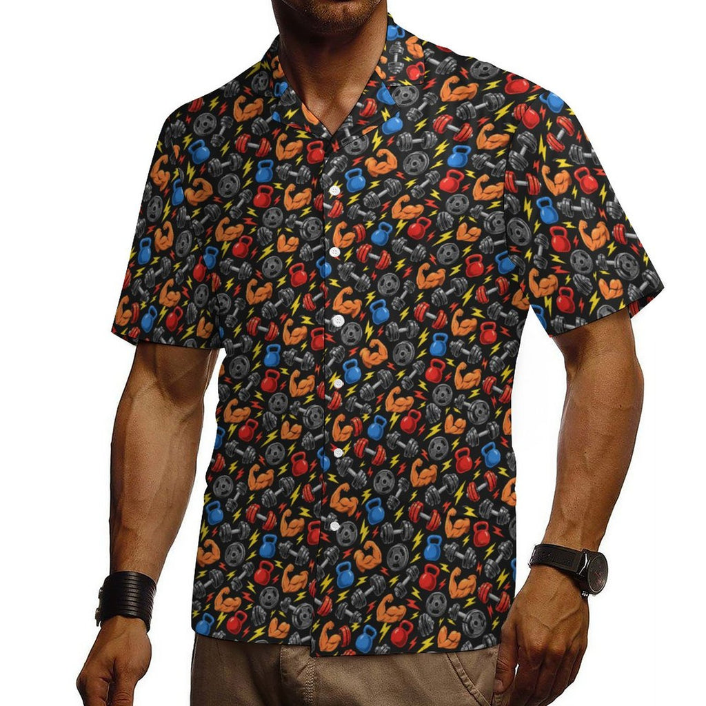 Gym Bros  Cotton Cuban Collar Shirt For Men(All-Over Printing)