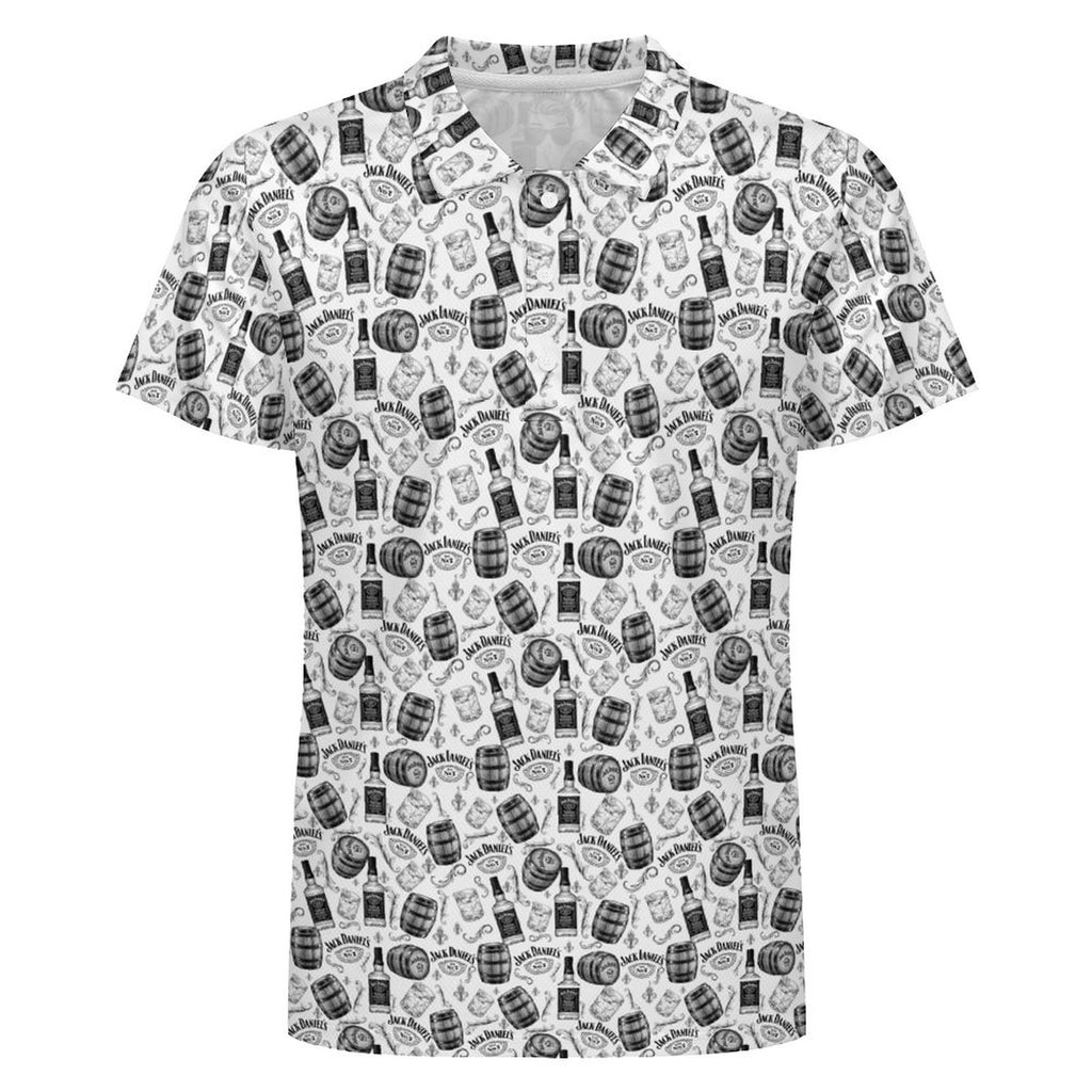 Men's  White Jack Daniels POLO Shirt(All-Over Printing)