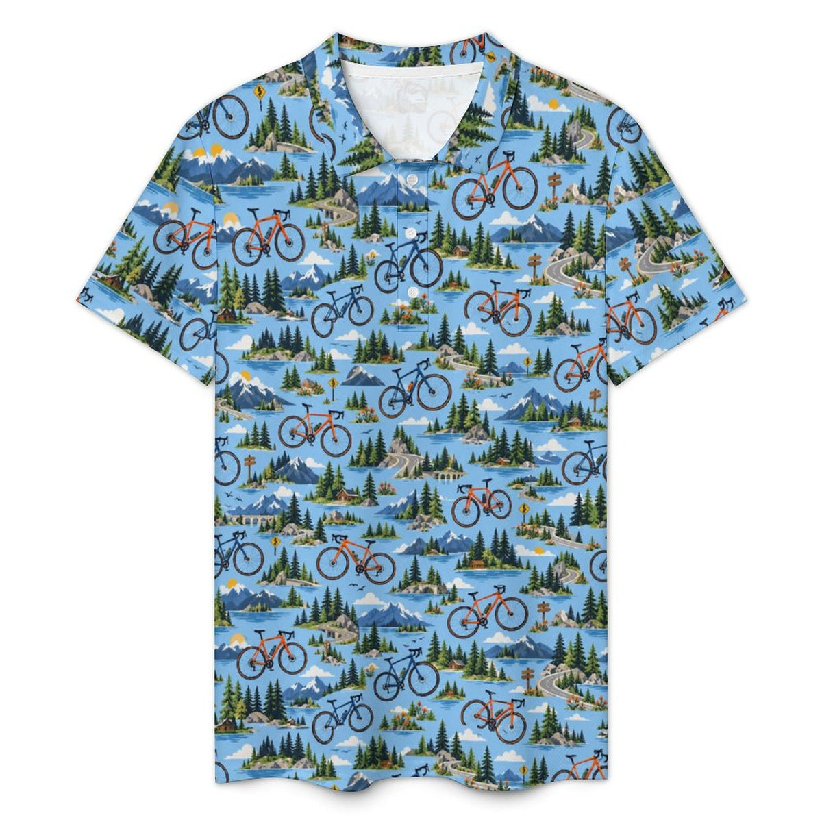 Men's Mountain Biking POLO Shirt(All-Over Printing)