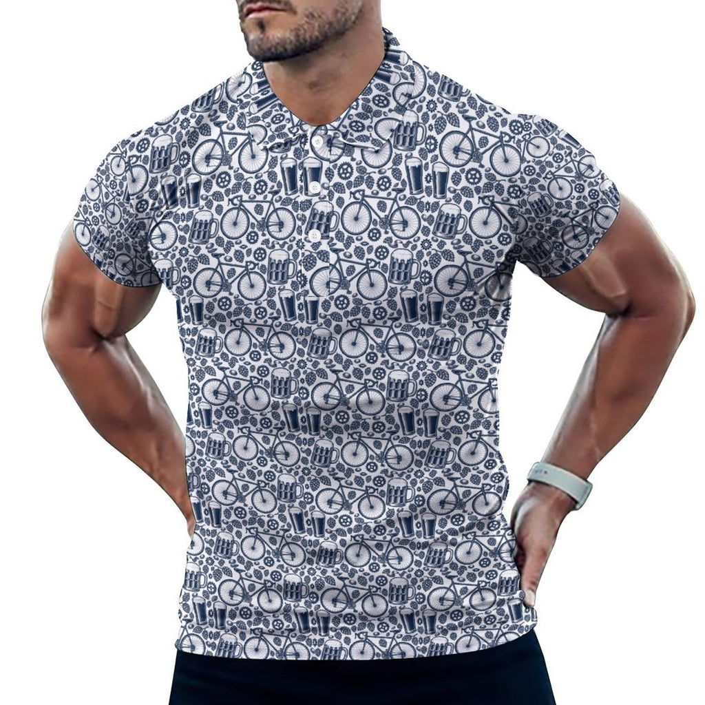 Biking and Beer Mens Golf Polo