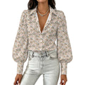 Women's Realtor  Satin Lantern Sleeve Long Sleeve Blouse Stand out at showings, open houses and closings in this iconic golf polo featuring a bold real estate pattern.