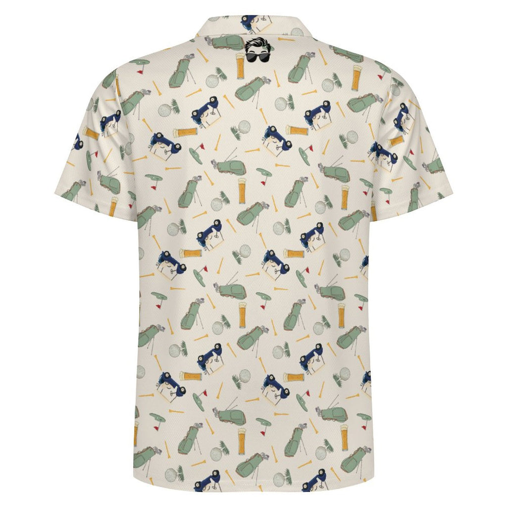 Vintage Golf Men's POLO Shirt(All-Over Printing)