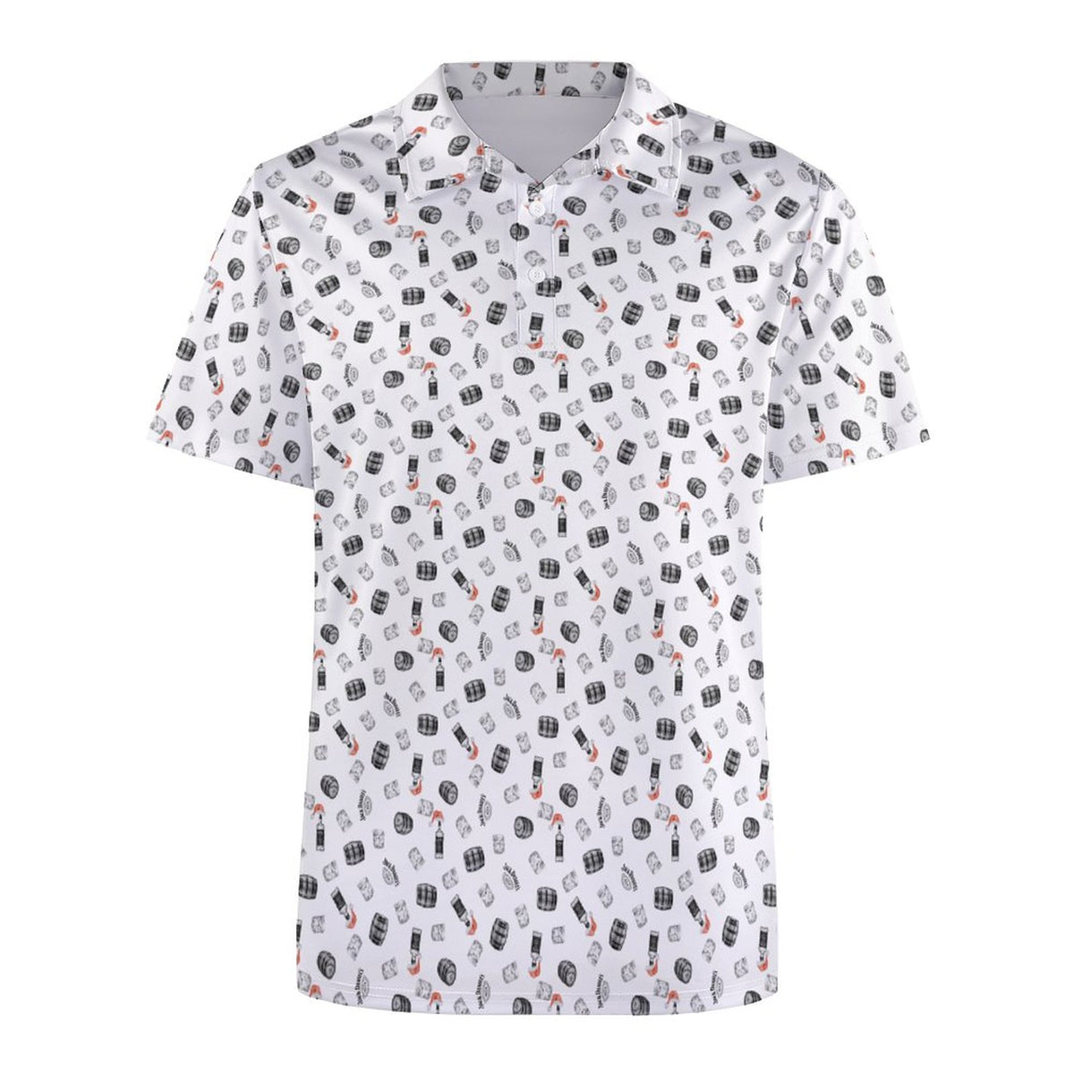 Jack Daniels Christmas Polo Shirts with All-Over printing Design Straight