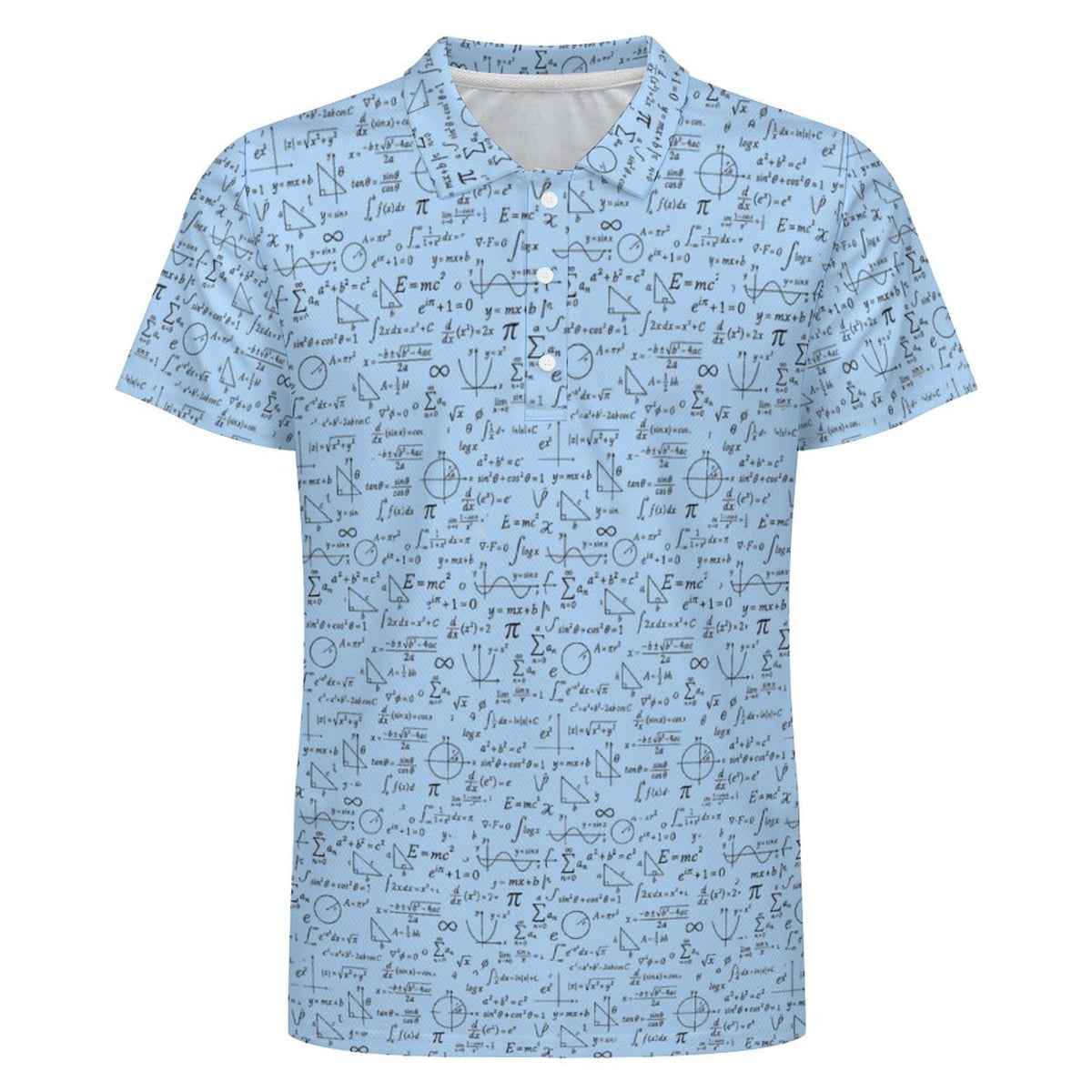 Baby Blue Math Nerd Men's Golf POLO Shirt(All-Over Printing)