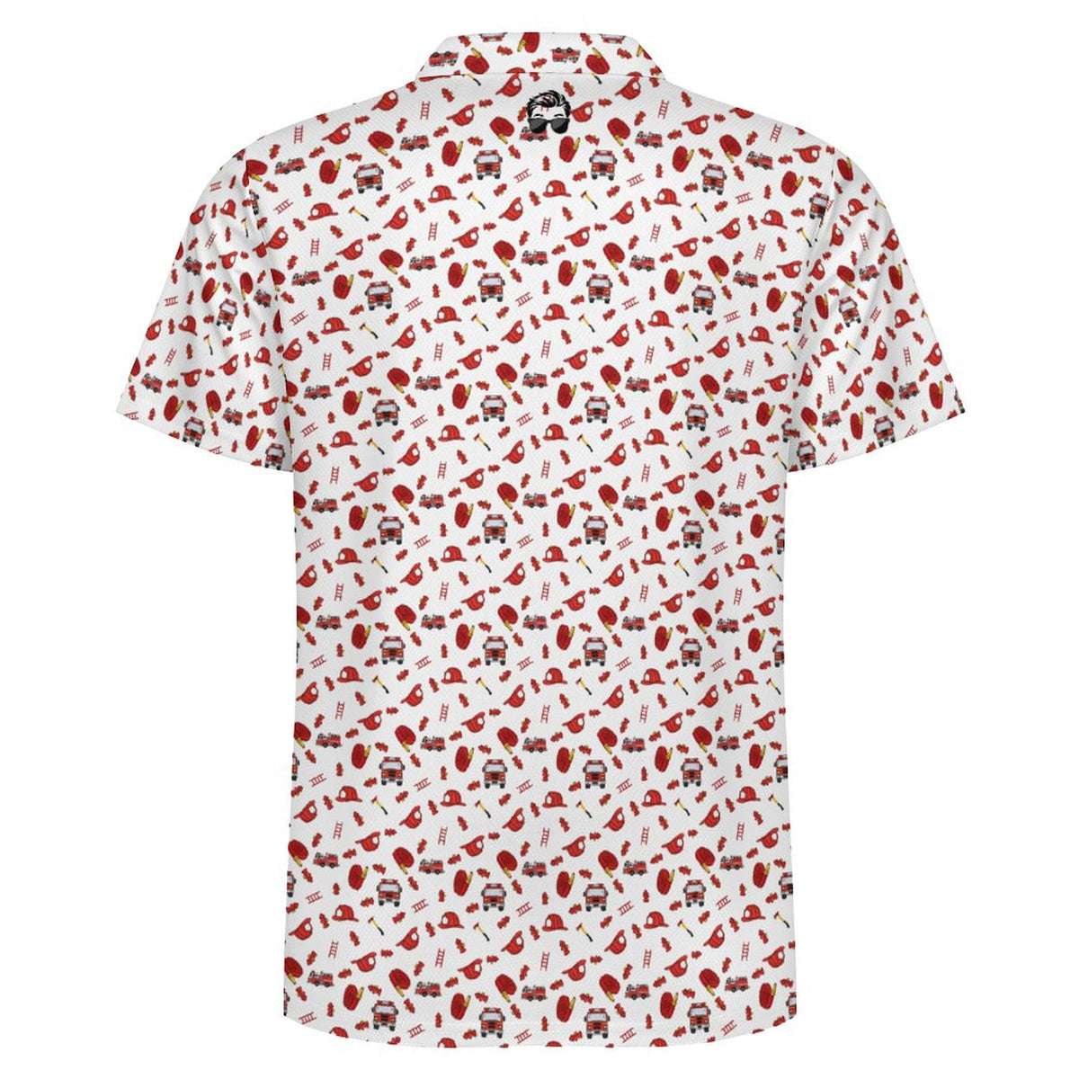 Men's Fireman POLO Shirt  Red White(All-Over Printing)