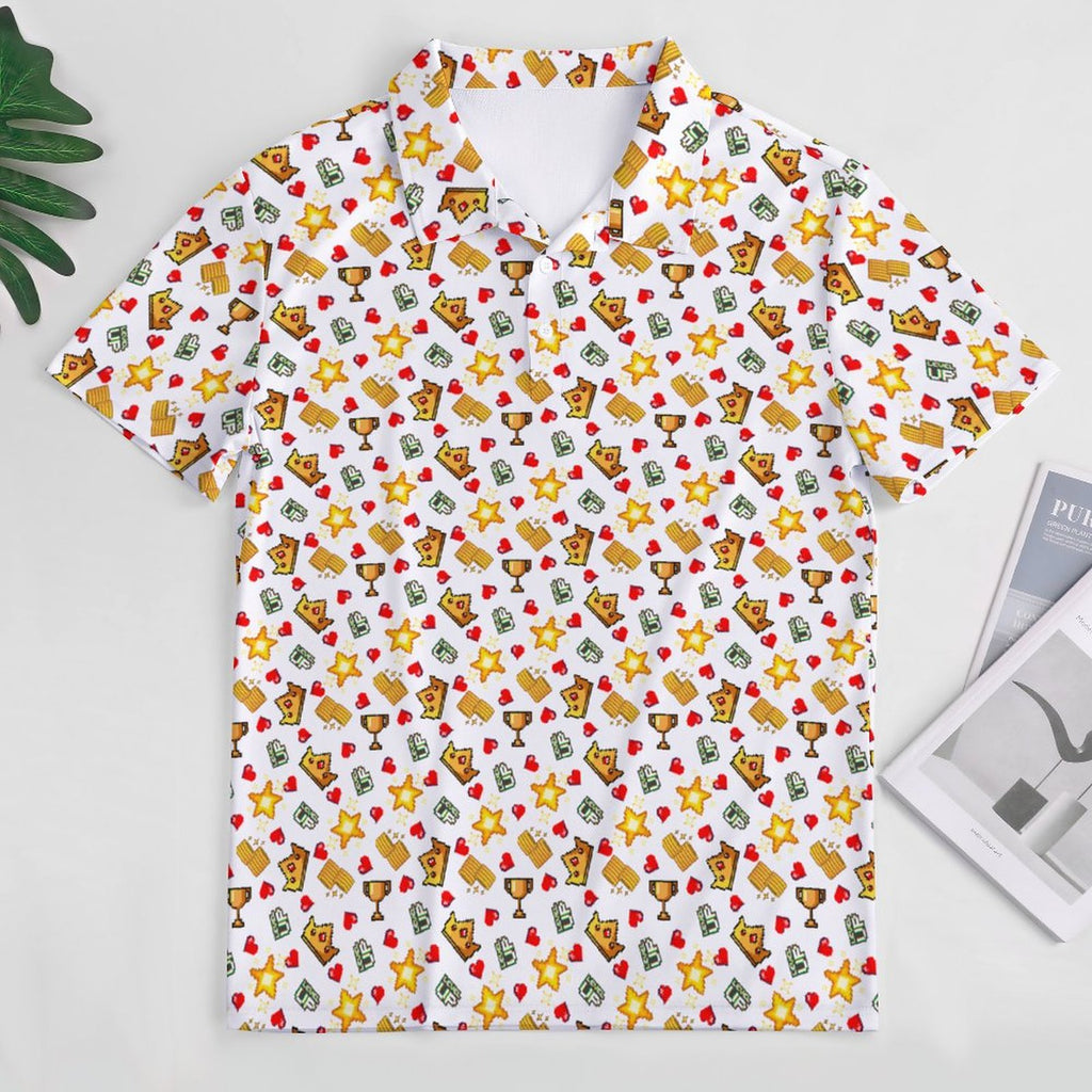 Gamer Arcade Color Polo Shirts with All-Over printing Design Straight