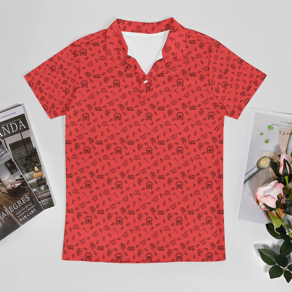 Fireman UPF50+ Mens Cooling Polyester Men's POLO T-shirt(All-Over Printing)
