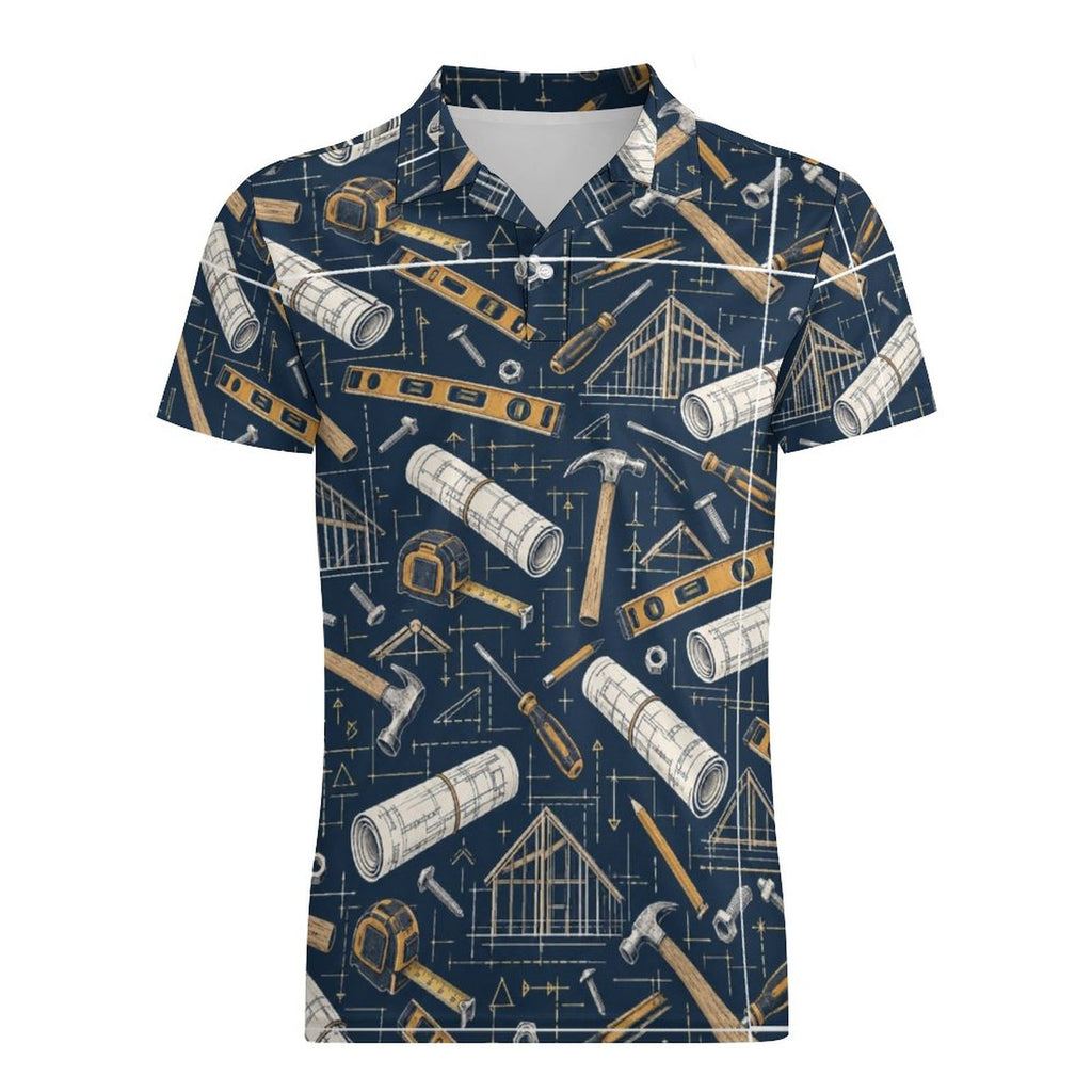 Men's General Contractor Polo UPF50+ 180gsm Cooling Polyester T-shirt Shop contractor polos and shirts featuring bold construction-inspired patterns made for builders, tradesmen, contractor, architect