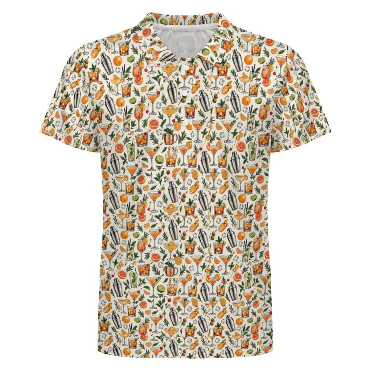 Men's Fall Cocktails POLO Shirt(All-Over Printing)