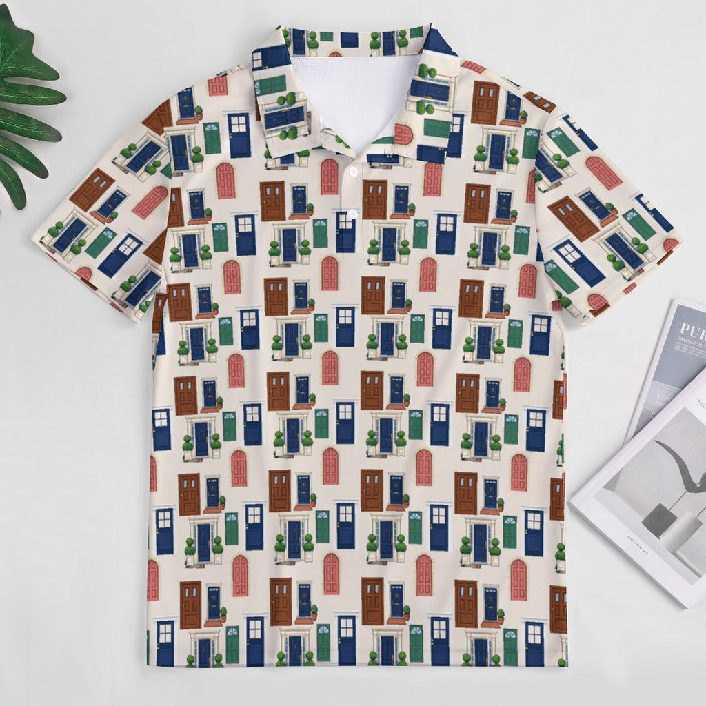 Realtor Shirt  Doors Polo Stand out at showings, open houses and closings in this iconic golf polo featuring a bold real estate pattern.